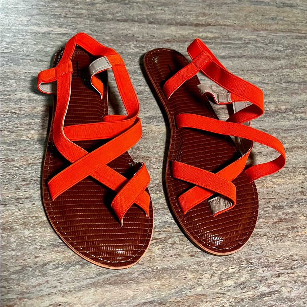 BKS B Drema orange sandals with elastic bands